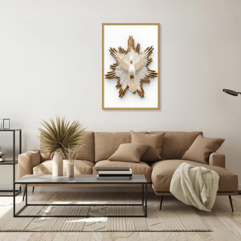 Quadro Decoração Divino Espirito Santo Fundo Branco